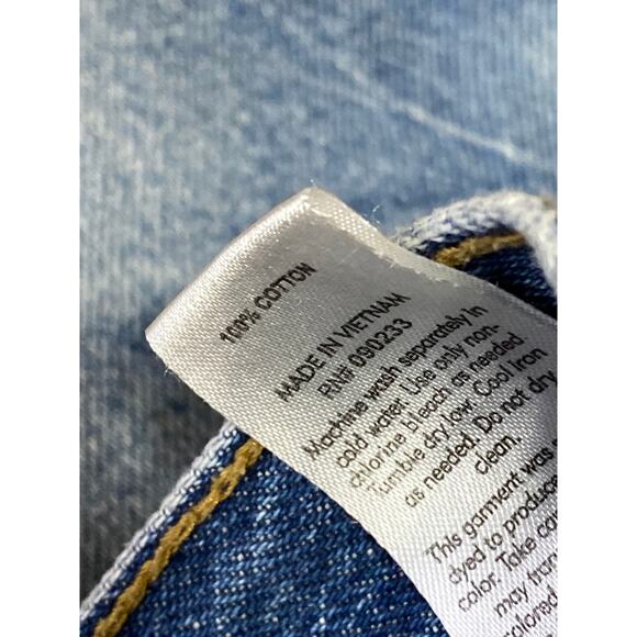 Pacsun Blue Ultra High Rise Frayed Hem Wide Leg Vintage Denim Jeans Shorts Sz 28 - Picture 7 of 7